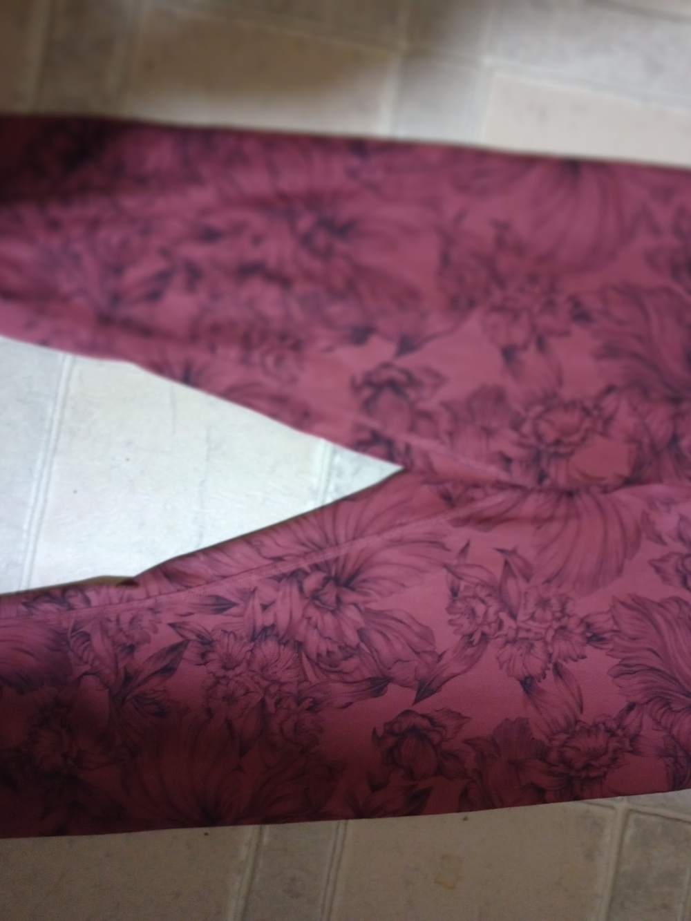 Balance Collection Floral Ponte Pants in Maroon and Black